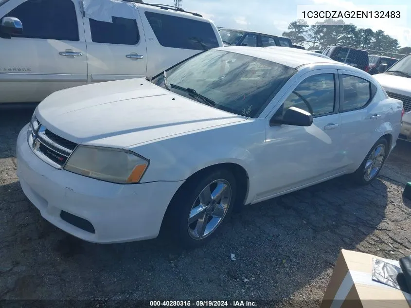 2014 Dodge Avenger Se VIN: 1C3CDZAG2EN132483 Lot: 40280315