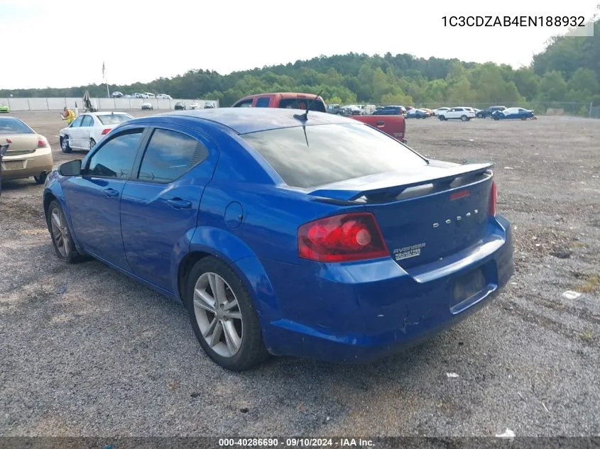 2014 Dodge Avenger Se VIN: 1C3CDZAB4EN188932 Lot: 40286690