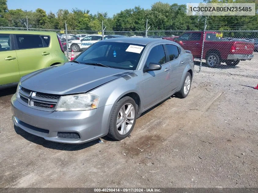 2014 Dodge Avenger Se VIN: 1C3CDZAB0EN235485 Lot: 40298414