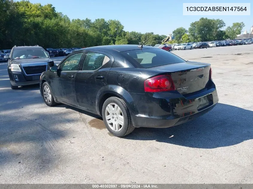 2014 Dodge Avenger Se VIN: 1C3CDZAB5EN147564 Lot: 40302897