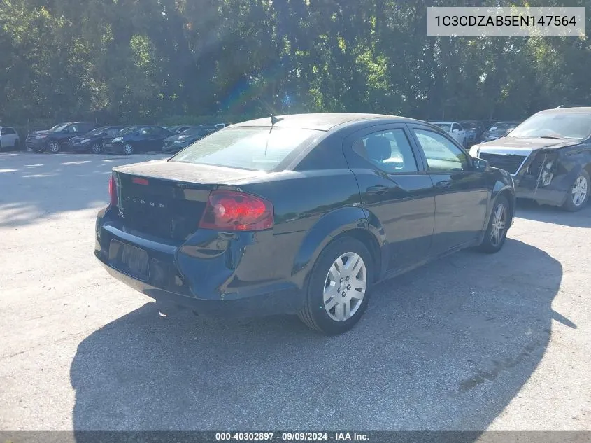 2014 Dodge Avenger Se VIN: 1C3CDZAB5EN147564 Lot: 40302897