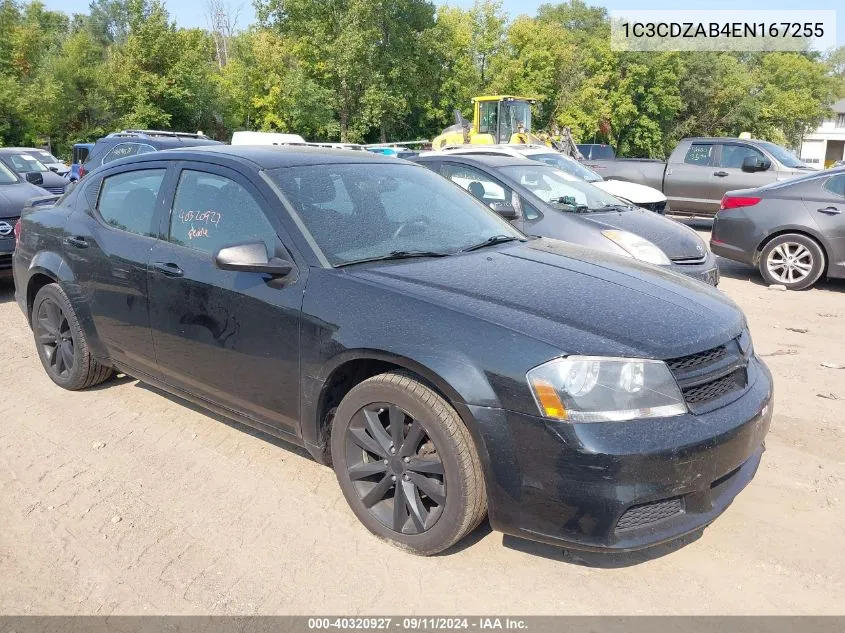 2014 Dodge Avenger Se VIN: 1C3CDZAB4EN167255 Lot: 40320927