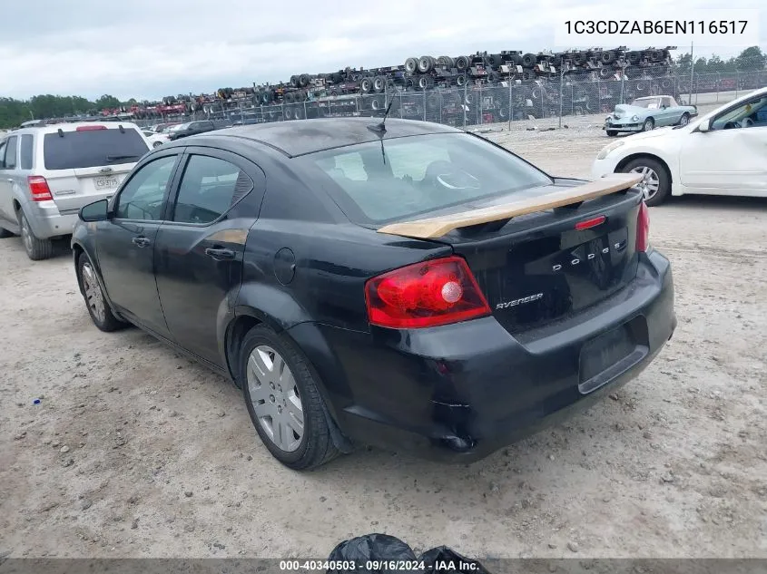 2014 Dodge Avenger Se VIN: 1C3CDZAB6EN116517 Lot: 40340503