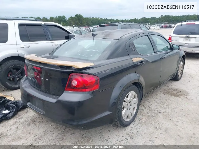 2014 Dodge Avenger Se VIN: 1C3CDZAB6EN116517 Lot: 40340503