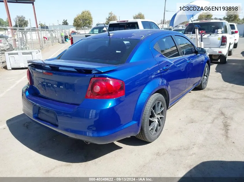 2014 Dodge Avenger Se VIN: 1C3CDZAG6EN193898 Lot: 40349622