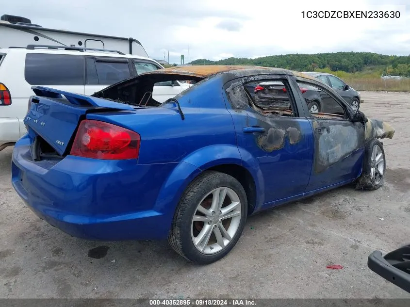 2014 Dodge Avenger Sxt VIN: 1C3CDZCBXEN233630 Lot: 40352895