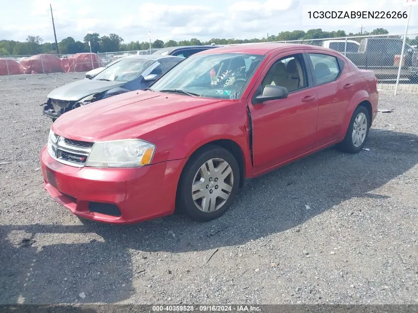 2014 Dodge Avenger Se VIN: 1C3CDZAB9EN226266 Lot: 40359528