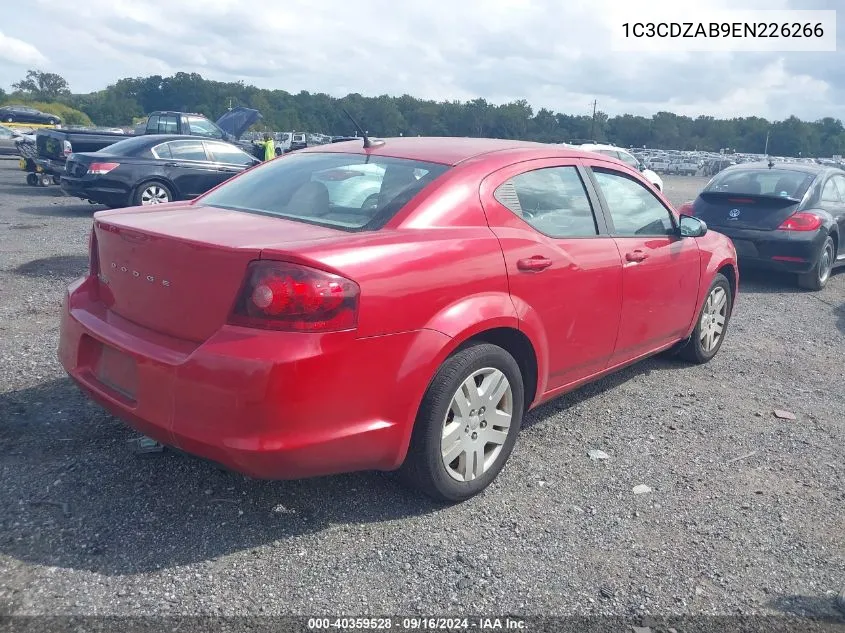 2014 Dodge Avenger Se VIN: 1C3CDZAB9EN226266 Lot: 40359528