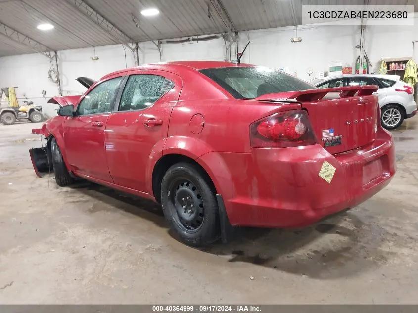 2014 Dodge Avenger Se VIN: 1C3CDZAB4EN223680 Lot: 40364999