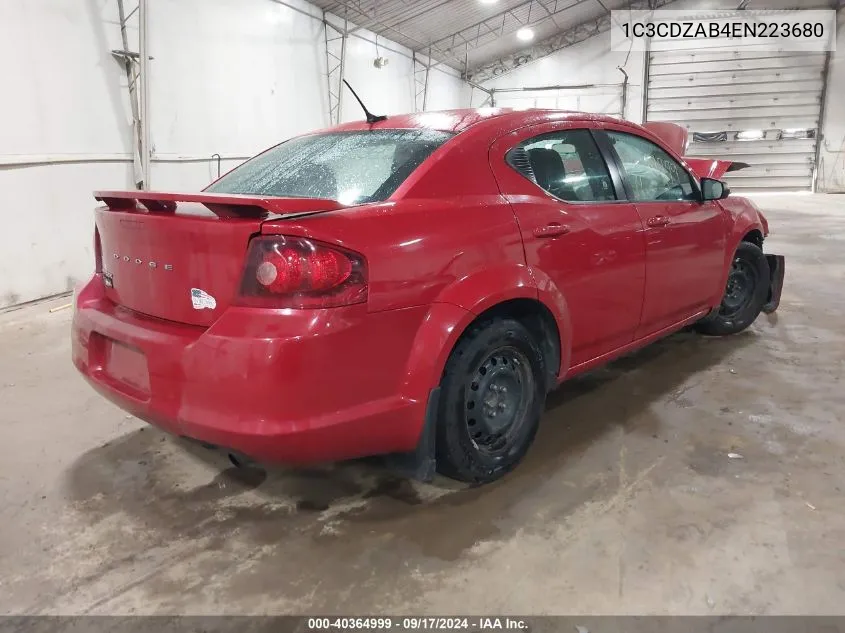 2014 Dodge Avenger Se VIN: 1C3CDZAB4EN223680 Lot: 40364999