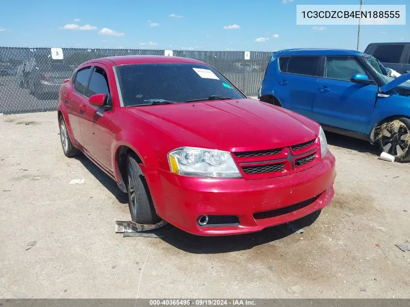 2014 Dodge Avenger Sxt VIN: 1C3CDZCB4EN188555 Lot: 40365495