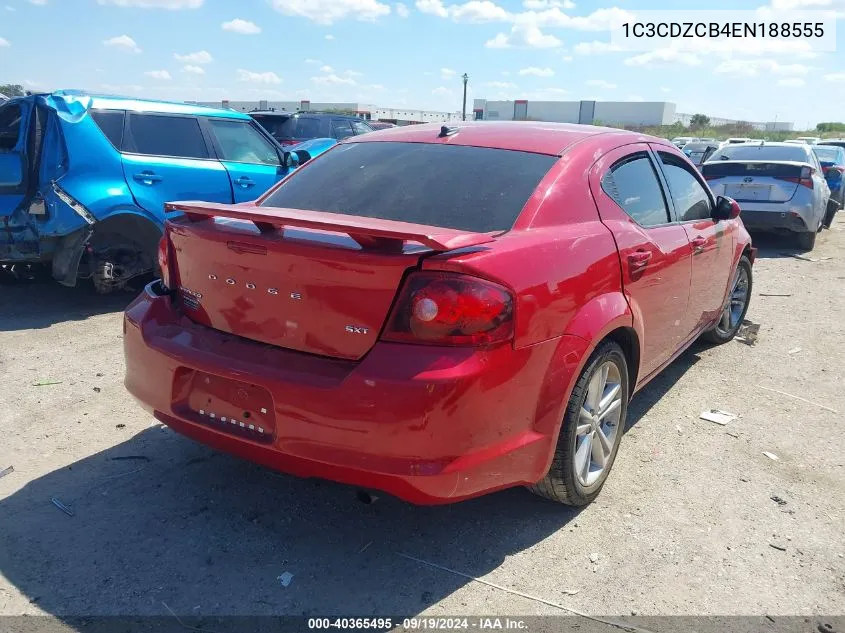 2014 Dodge Avenger Sxt VIN: 1C3CDZCB4EN188555 Lot: 40365495