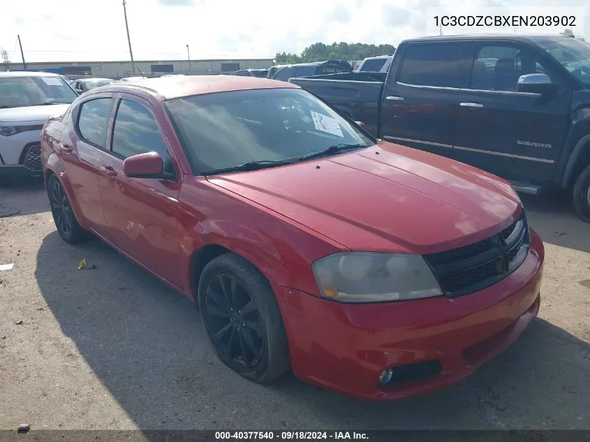 2014 Dodge Avenger Sxt VIN: 1C3CDZCBXEN203902 Lot: 40377540