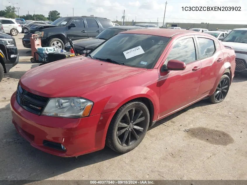 2014 Dodge Avenger Sxt VIN: 1C3CDZCBXEN203902 Lot: 40377540