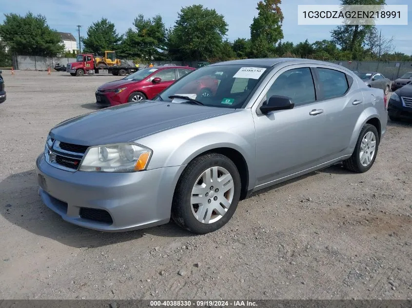 2014 Dodge Avenger Se VIN: 1C3CDZAG2EN218991 Lot: 40388330