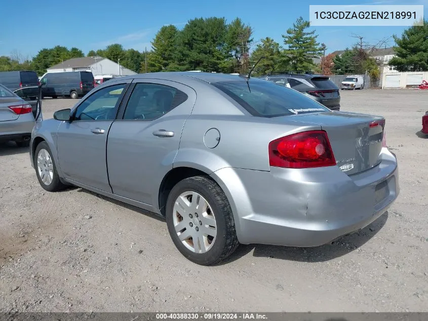 2014 Dodge Avenger Se VIN: 1C3CDZAG2EN218991 Lot: 40388330