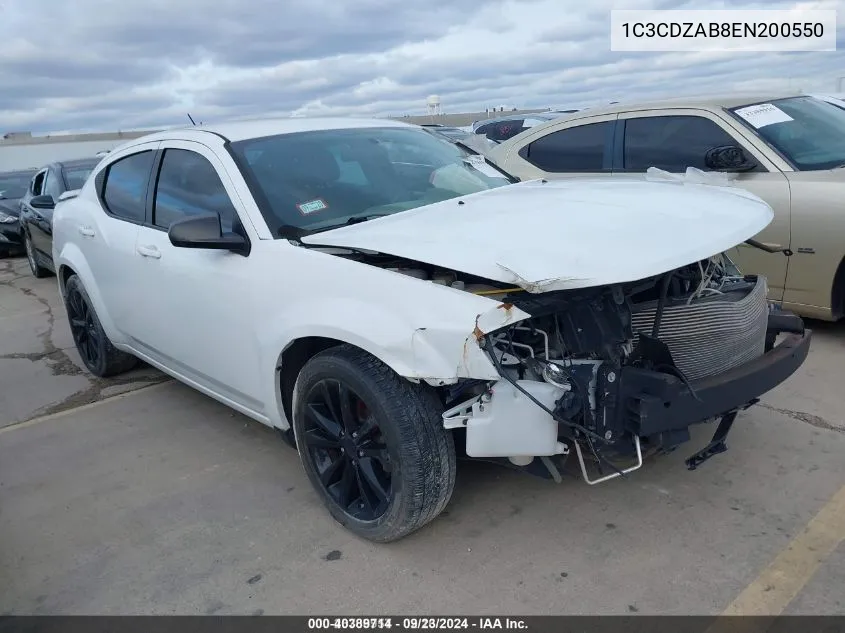 2014 Dodge Avenger Se VIN: 1C3CDZAB8EN200550 Lot: 40389714