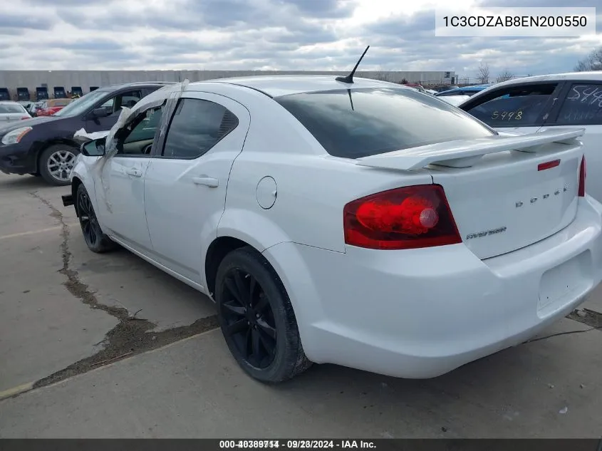 2014 Dodge Avenger Se VIN: 1C3CDZAB8EN200550 Lot: 40389714