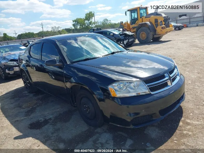 2014 Dodge Avenger Se VIN: 1C3CDZAB2EN160885 Lot: 40407623