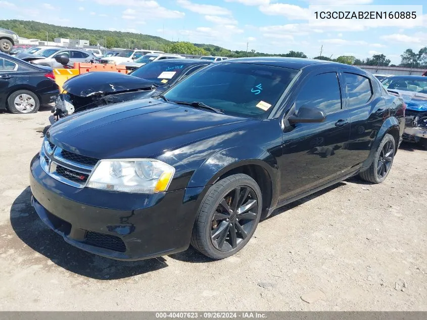 2014 Dodge Avenger Se VIN: 1C3CDZAB2EN160885 Lot: 40407623