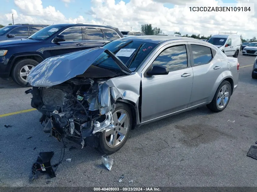 2014 Dodge Avenger Se VIN: 1C3CDZAB3EN109184 Lot: 40409003