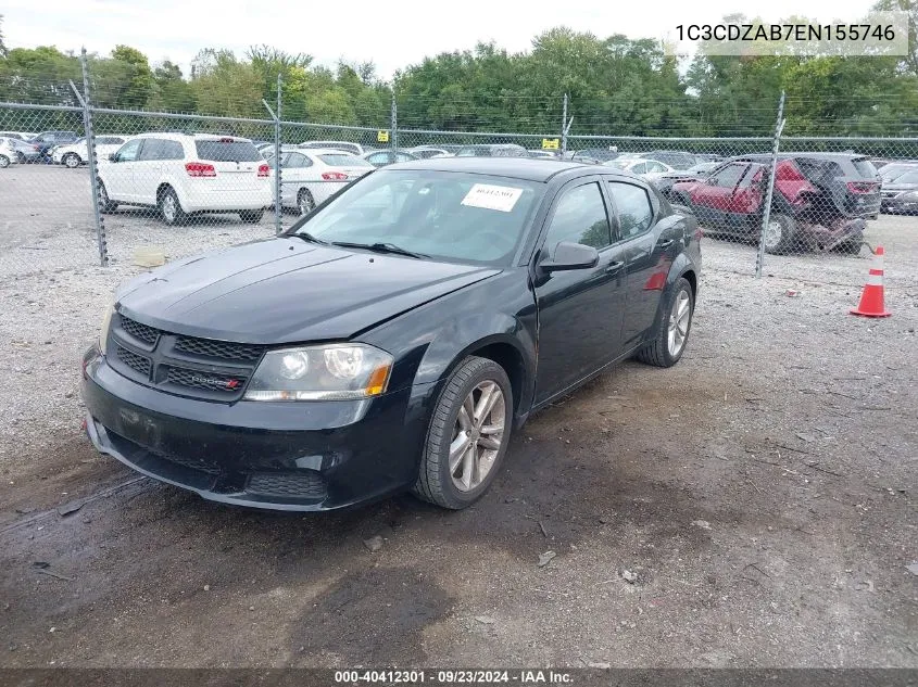 2014 Dodge Avenger Se VIN: 1C3CDZAB7EN155746 Lot: 40412301