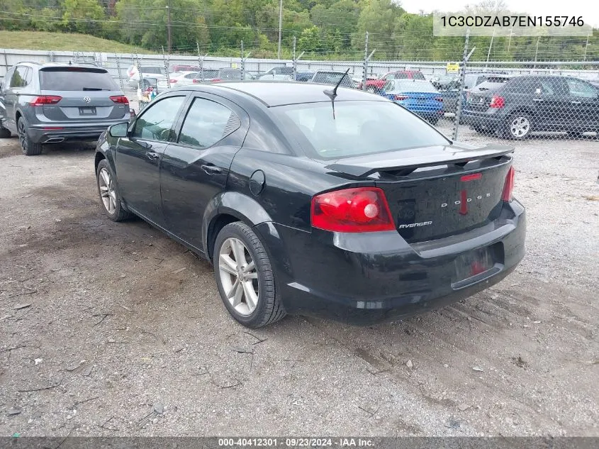 2014 Dodge Avenger Se VIN: 1C3CDZAB7EN155746 Lot: 40412301