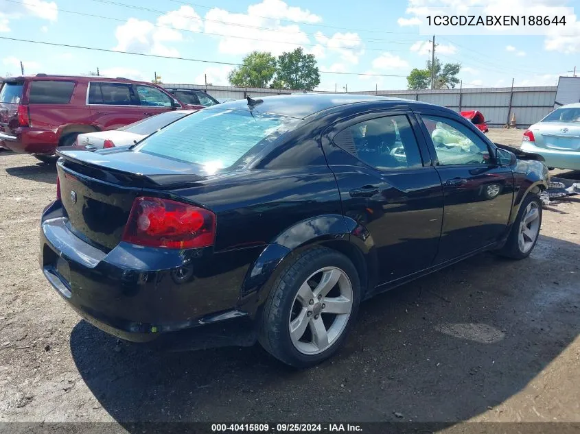 2014 Dodge Avenger Se VIN: 1C3CDZABXEN188644 Lot: 40415809