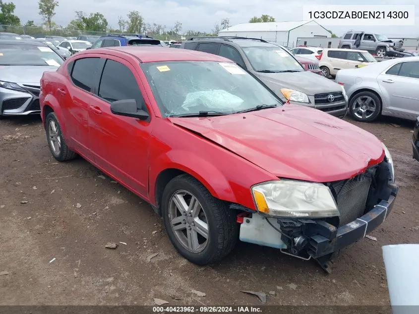 2014 Dodge Avenger Se VIN: 1C3CDZAB0EN214300 Lot: 40423962