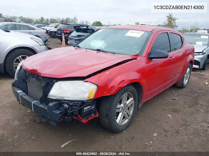 2014 Dodge Avenger Se VIN: 1C3CDZAB0EN214300 Lot: 40423962