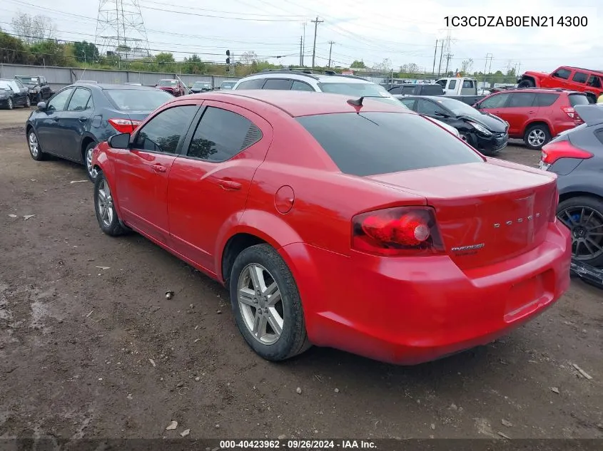 2014 Dodge Avenger Se VIN: 1C3CDZAB0EN214300 Lot: 40423962