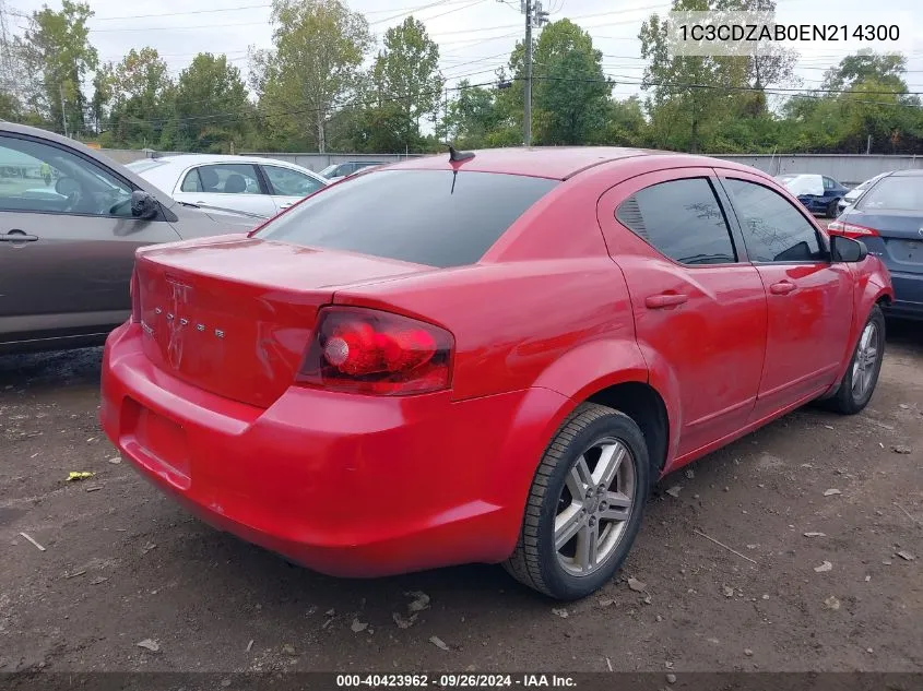 2014 Dodge Avenger Se VIN: 1C3CDZAB0EN214300 Lot: 40423962