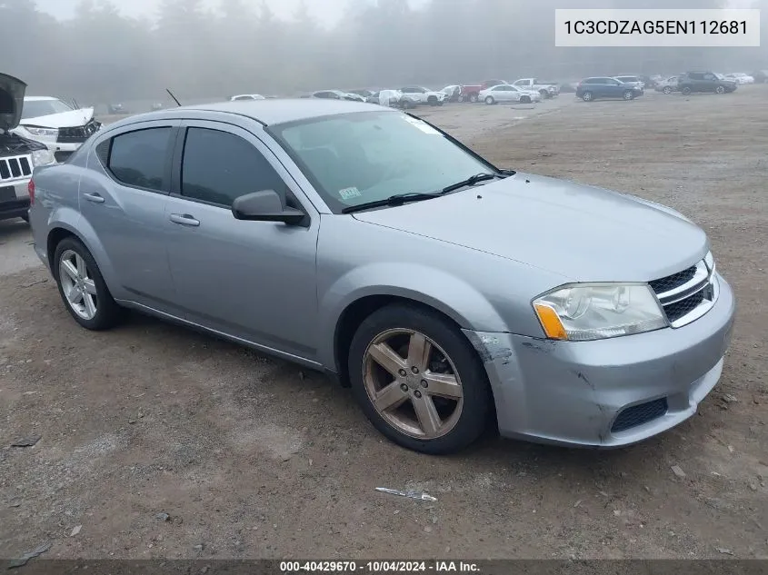 2014 Dodge Avenger Se VIN: 1C3CDZAG5EN112681 Lot: 40429670