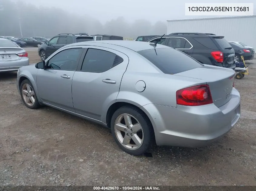 2014 Dodge Avenger Se VIN: 1C3CDZAG5EN112681 Lot: 40429670