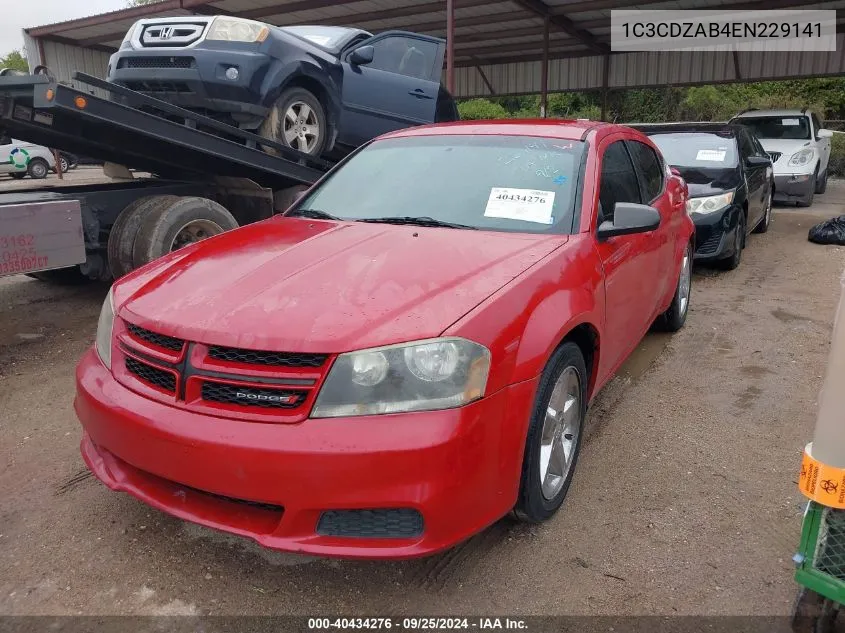 2014 Dodge Avenger Se VIN: 1C3CDZAB4EN229141 Lot: 40434276