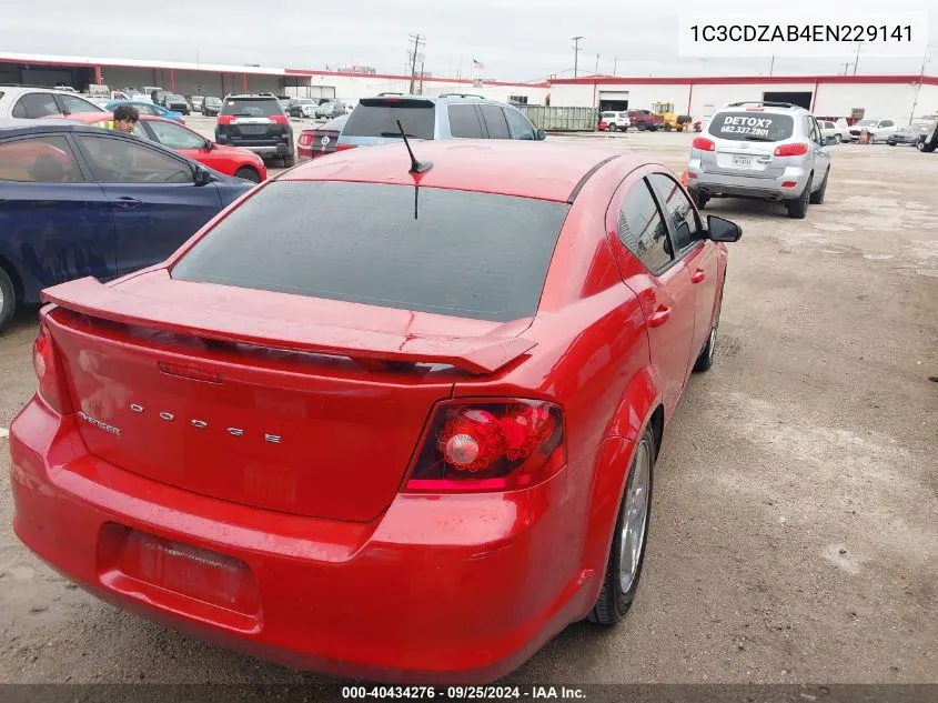 2014 Dodge Avenger Se VIN: 1C3CDZAB4EN229141 Lot: 40434276