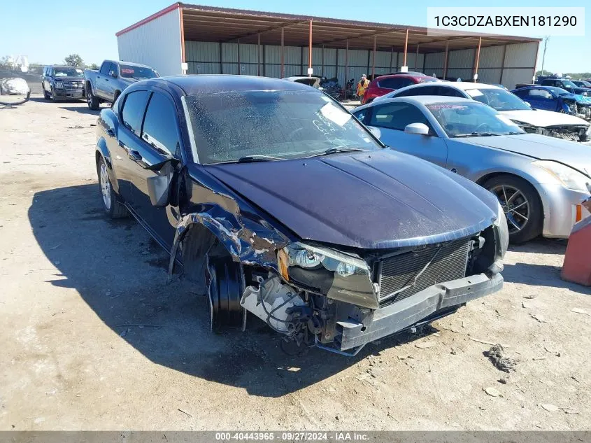 2014 Dodge Avenger Se VIN: 1C3CDZABXEN181290 Lot: 40443965