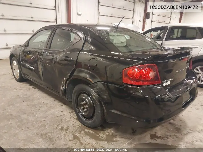 2014 Dodge Avenger Se VIN: 1C3CDZAB8EN109472 Lot: 40448555