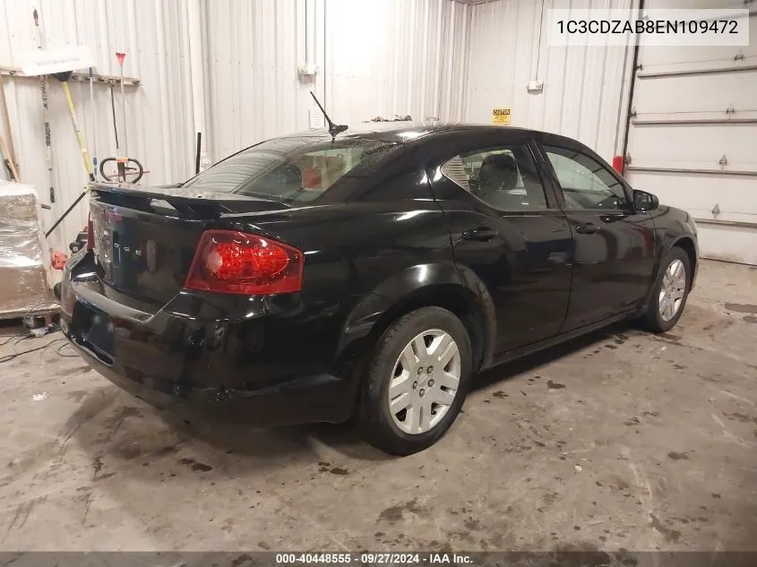 2014 Dodge Avenger Se VIN: 1C3CDZAB8EN109472 Lot: 40448555