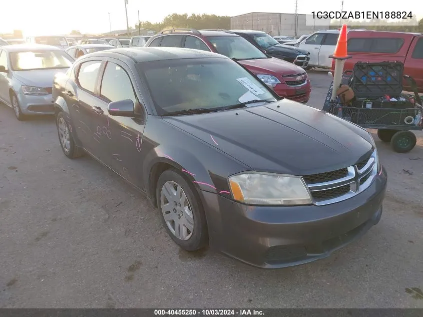 2014 Dodge Avenger Se VIN: 1C3CDZAB1EN188824 Lot: 40455250