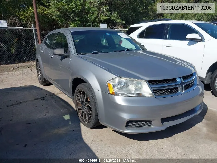 2014 Dodge Avenger Se VIN: 1C3CDZAB1EN110205 Lot: 40456518