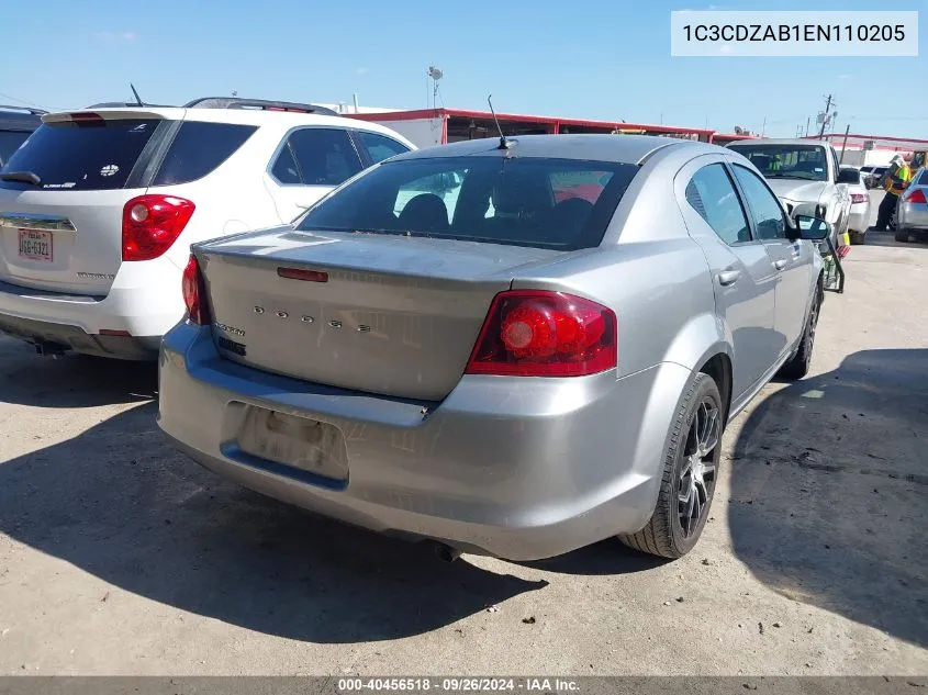 2014 Dodge Avenger Se VIN: 1C3CDZAB1EN110205 Lot: 40456518