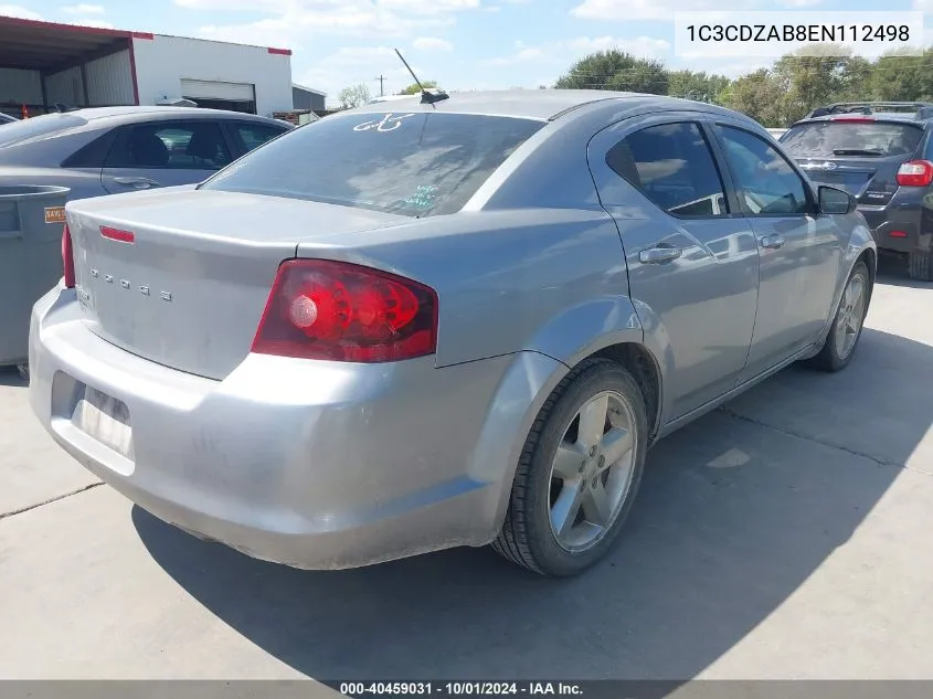 2014 Dodge Avenger Se VIN: 1C3CDZAB8EN112498 Lot: 40459031