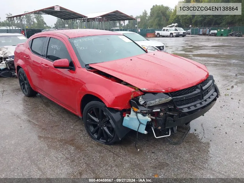 2014 Dodge Avenger Sxt VIN: 1C3CDZCG4EN138864 Lot: 40459567