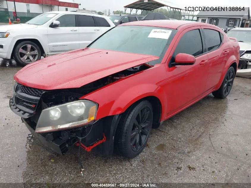 2014 Dodge Avenger Sxt VIN: 1C3CDZCG4EN138864 Lot: 40459567