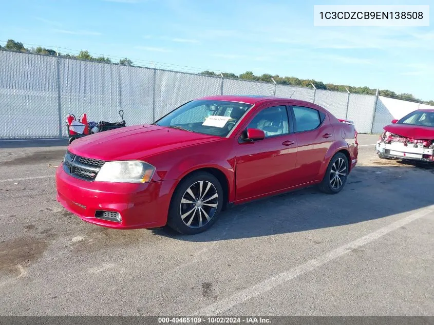 2014 Dodge Avenger Sxt VIN: 1C3CDZCB9EN138508 Lot: 40465109