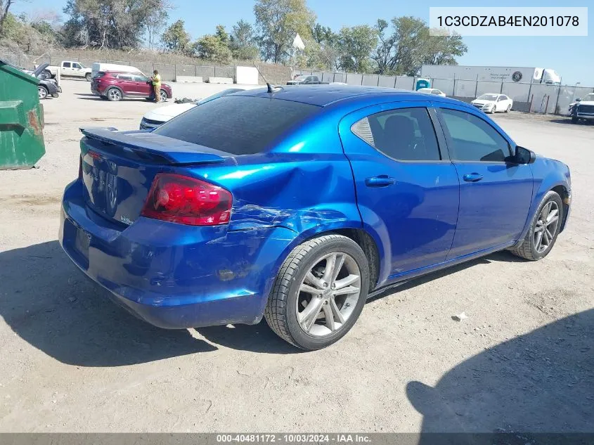 2014 Dodge Avenger Se VIN: 1C3CDZAB4EN201078 Lot: 40481172