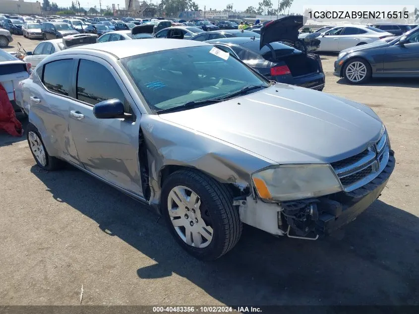 2014 Dodge Avenger Se VIN: 1C3CDZAB9EN216515 Lot: 40483356