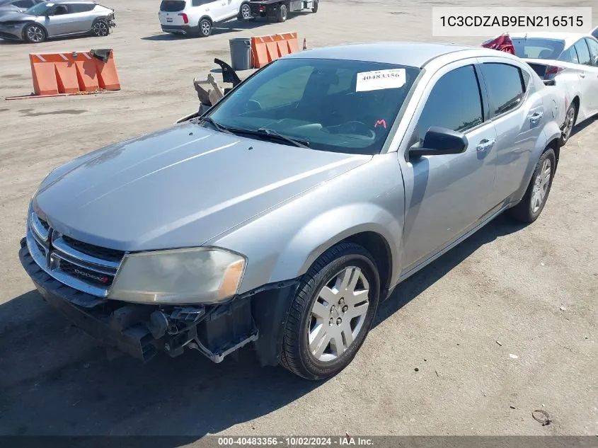 2014 Dodge Avenger Se VIN: 1C3CDZAB9EN216515 Lot: 40483356