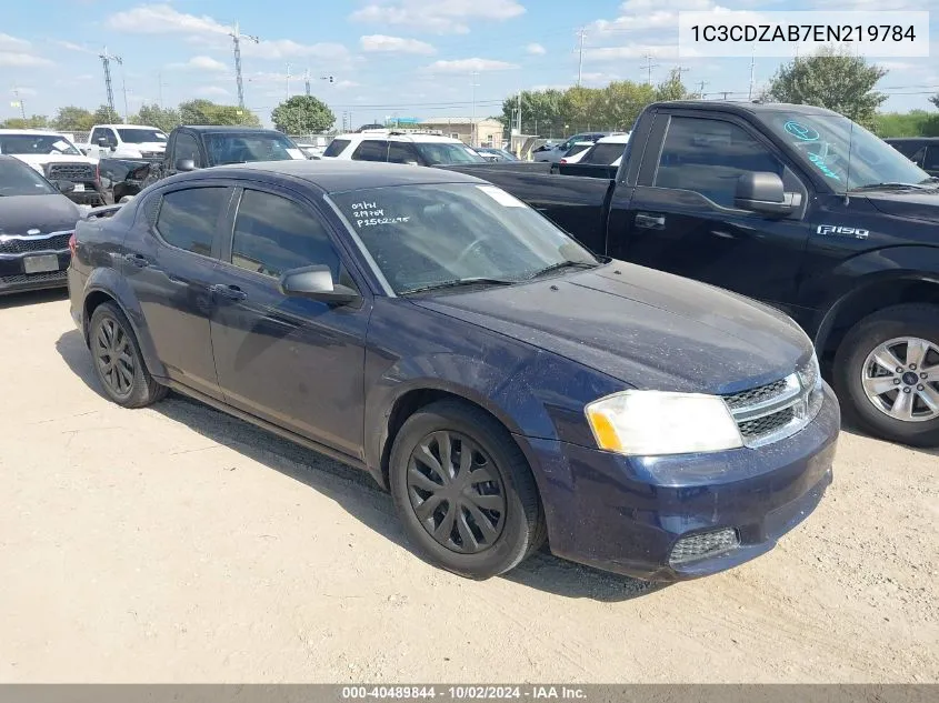 2014 Dodge Avenger Se VIN: 1C3CDZAB7EN219784 Lot: 40489844